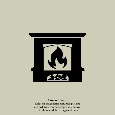 Alev simgesi ile şömine