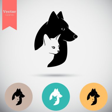 kedi ve köpek simgesi logo koymak