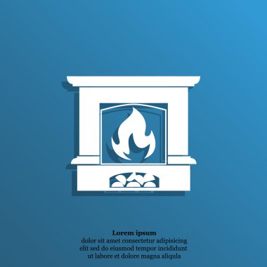 Alev simgesi ile şömine