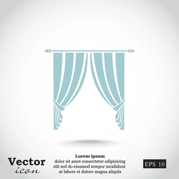 Textile intérieur rideaux icône — Image vectorielle
