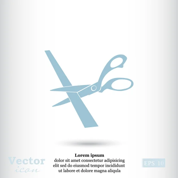 Scissors cutting ribbon icon — Stock Vector