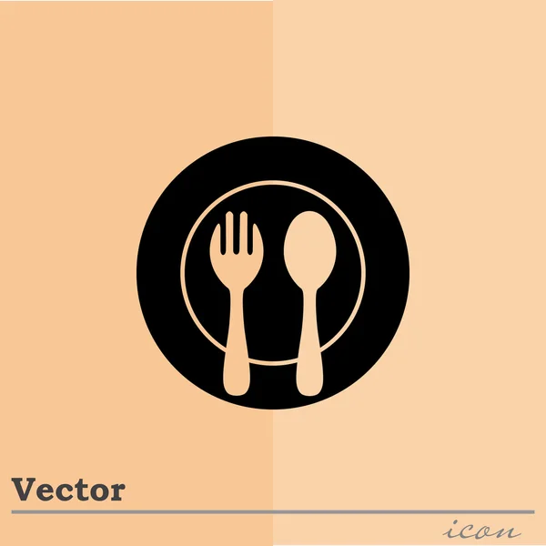 Mittagessen, Gabel, Löffelteller — Stockvektor