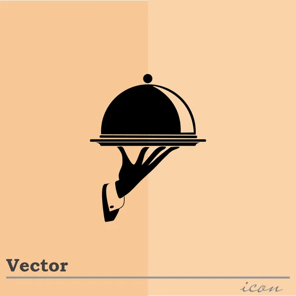 Иконка в руке официанта — стоковый вектор