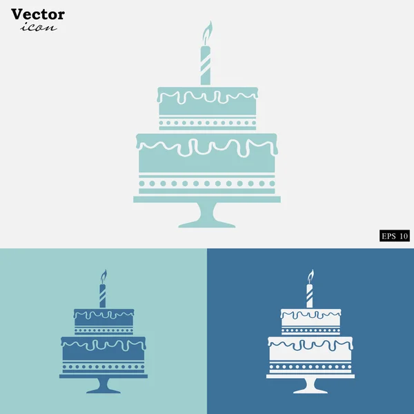 Iconos de pastel de cumpleaños — Vector de stock