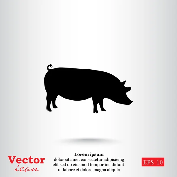 Свинья, икона свинины — стоковый вектор