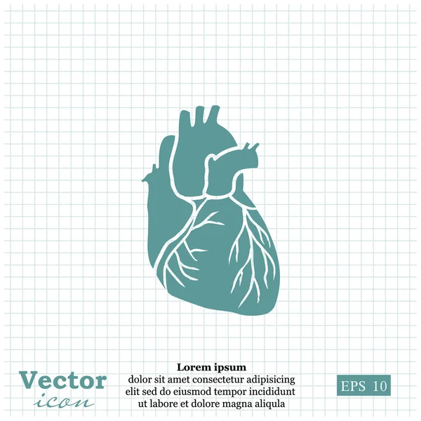 Ikon organ jantung manusia - Stok Vektor