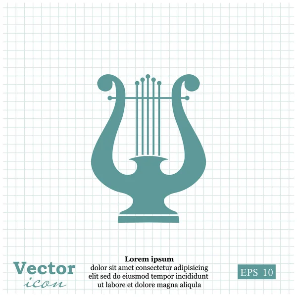 Lyre icône instrument de musique — Image vectorielle