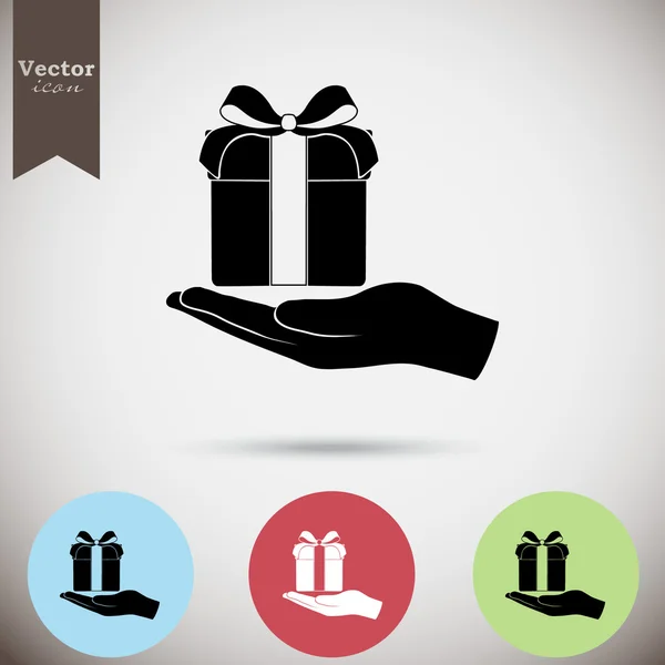 Tenía con caja de regalo iconos conjunto — Vector de stock