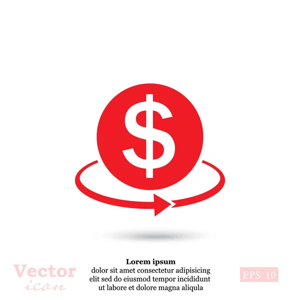 Convertir icône argent — Image vectorielle