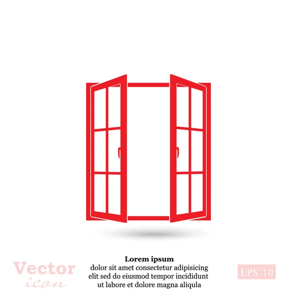 Icône de fenêtre ouverte — Image vectorielle