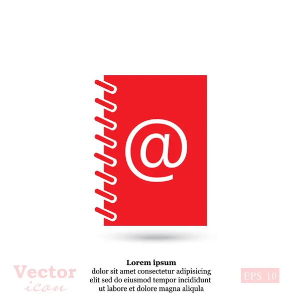 Dirección, icono del libro de contactos — Vector de stock