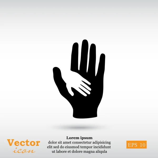Icône mains enfant et parent — Image vectorielle