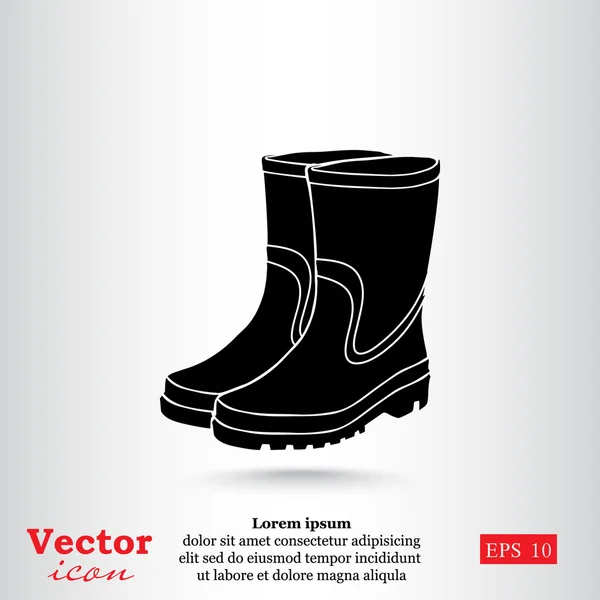 Ícone de botas de borracha — Vetor de Stock