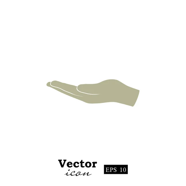 Prázdná ikona ruky držící — Stockový vektor