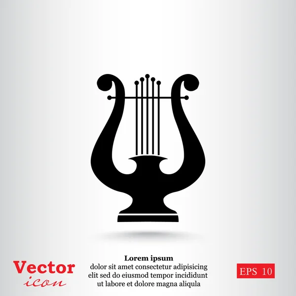 Lyre icône instrument de musique — Image vectorielle