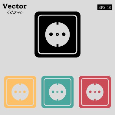 elektrik prizine Icons set