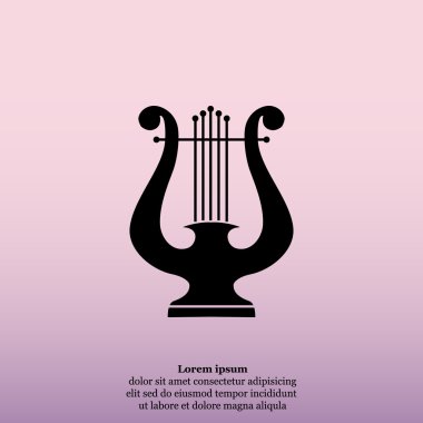 lyre music instrument icon clipart