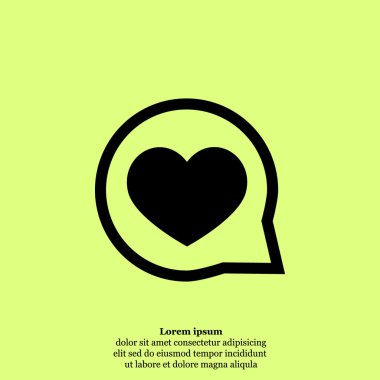 Konuşma balonu simgesinin kalbinde