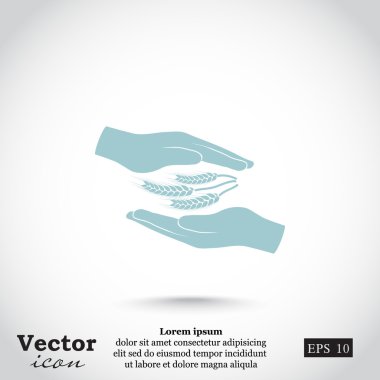 elinde buğday kulakları simgesi