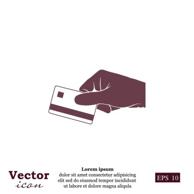 el ele tutuşan kredi kartı simgesi