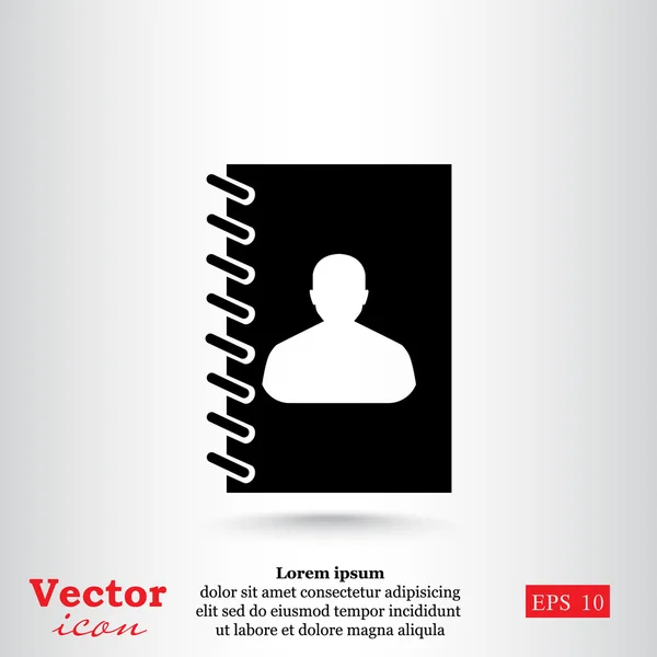 Adresse, icône du carnet de contacts — Image vectorielle