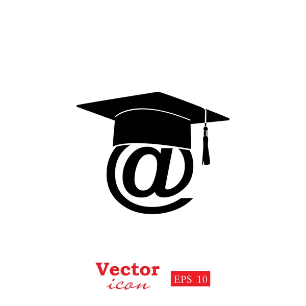 Ikona poczty e-learning, student — Wektor stockowy