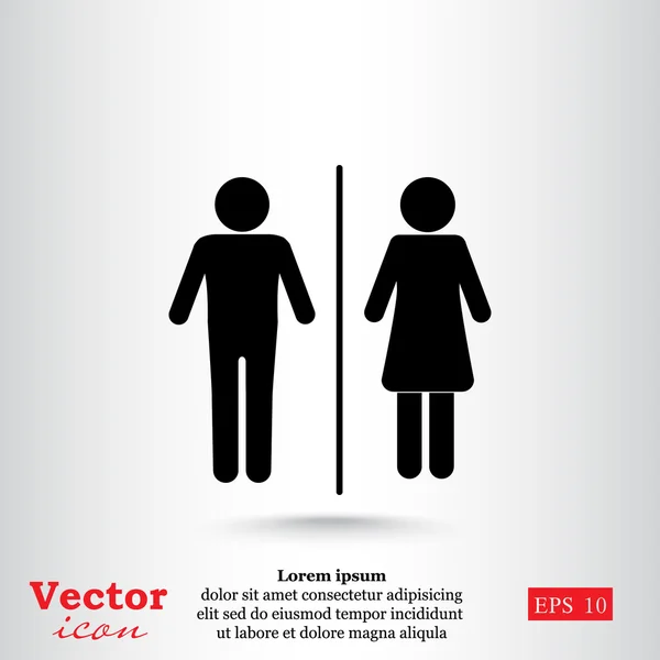 Záchod, wc ikonu — Stockový vektor