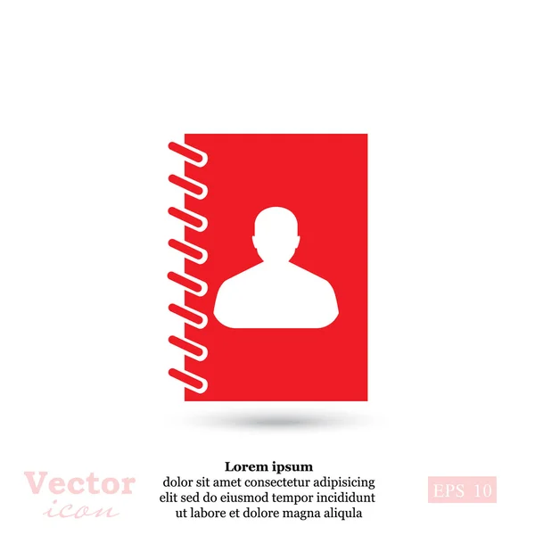 Dirección, icono del libro de contactos — Vector de stock