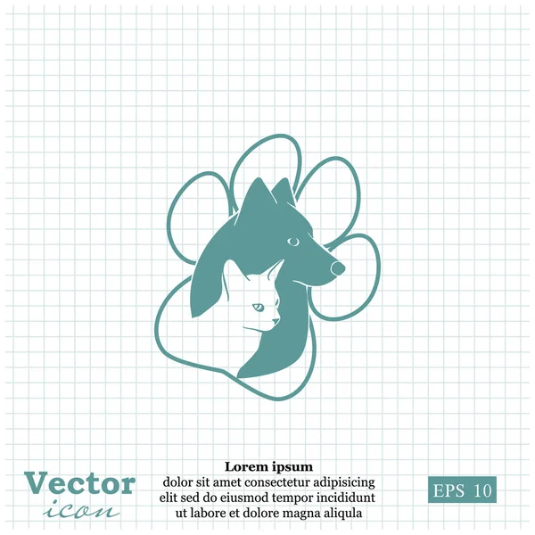 Logo für Katze und Hund — Stockvektor