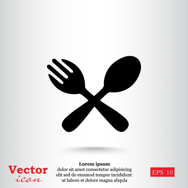 Cuchara y tenedor icono — Vector de stock