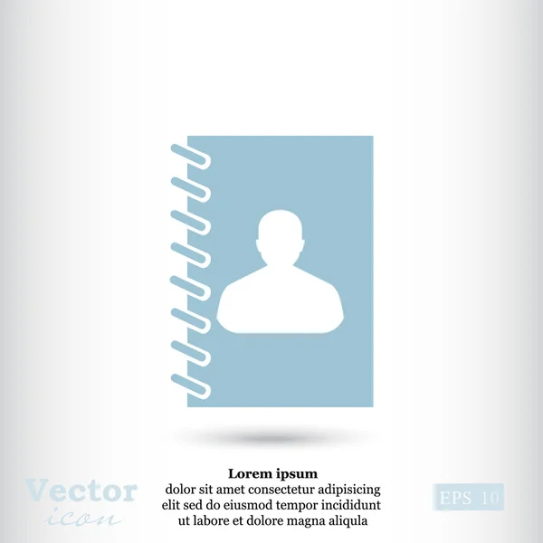 Dirección, icono del libro de contactos — Vector de stock