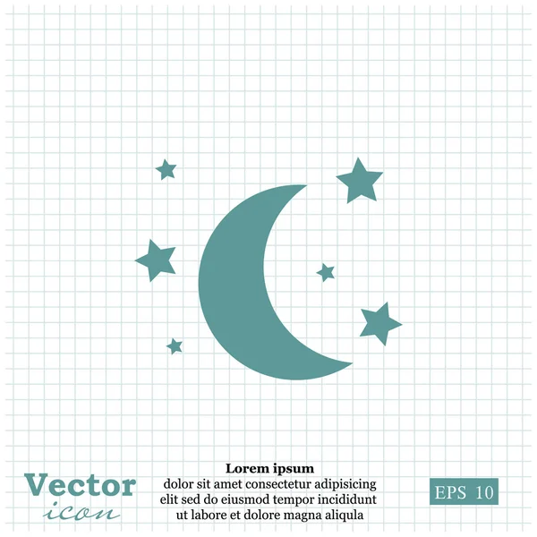 Иконка Луны и звезд — стоковый вектор