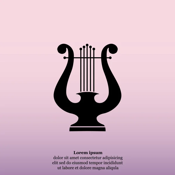 Lyre ícone instrumento de música — Vetor de Stock