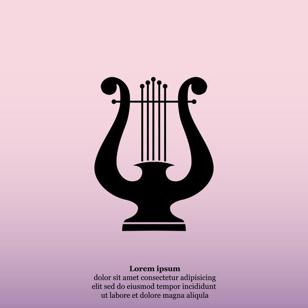 lyre music instrument icon