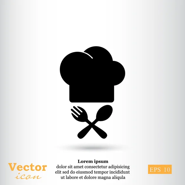 Sombrero de chef con cuchara y tenedor icono — Archivo Imágenes Vectoriales