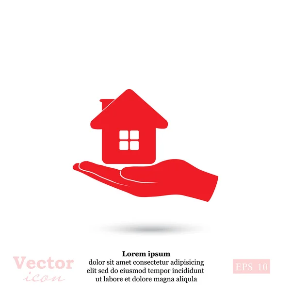 Icona dell'assicurazione immobiliare — Vettoriale Stock