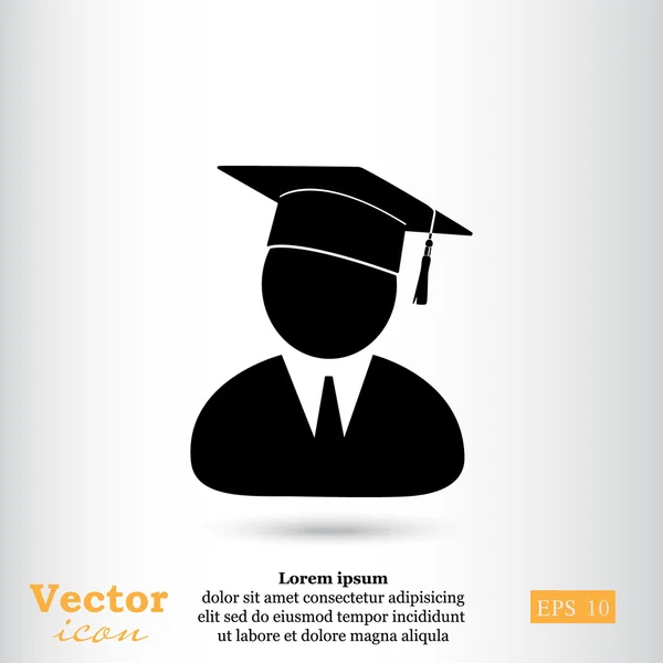 Icône d'étudiant diplômé — Image vectorielle