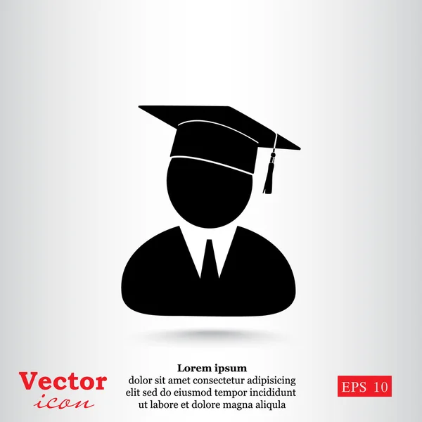 Icône d'étudiant diplômé — Image vectorielle