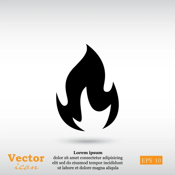 Icône de feu brûlant — Image vectorielle