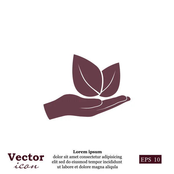 Иконка с листьями — стоковый вектор