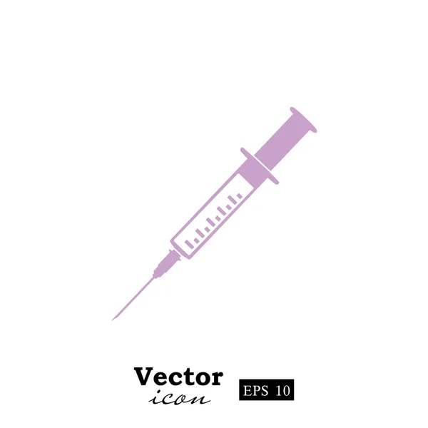 Jeringa médica, icono de vacunación — Archivo Imágenes Vectoriales