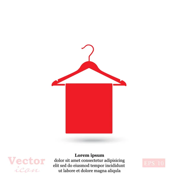 Cintre avec icône de serviette — Image vectorielle