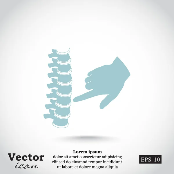 Läkare hand och mänskliga ryggrad ikon — Stock vektor