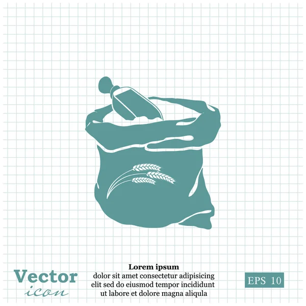 Ícone saco de farinha — Vetor de Stock