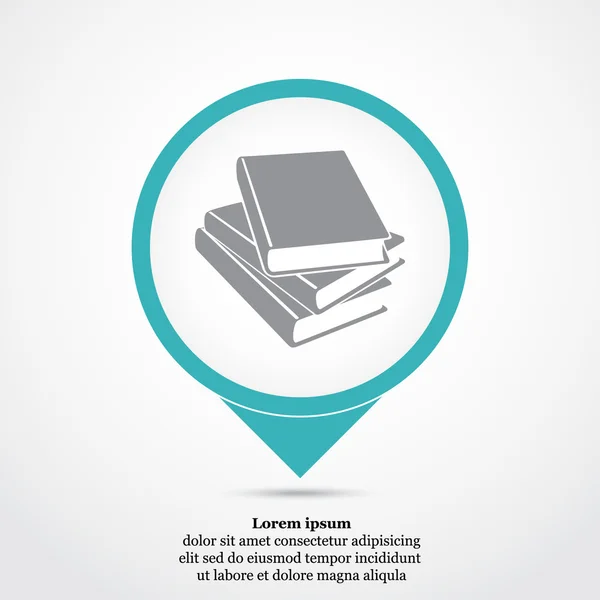 Pila de libros icono — Vector de stock