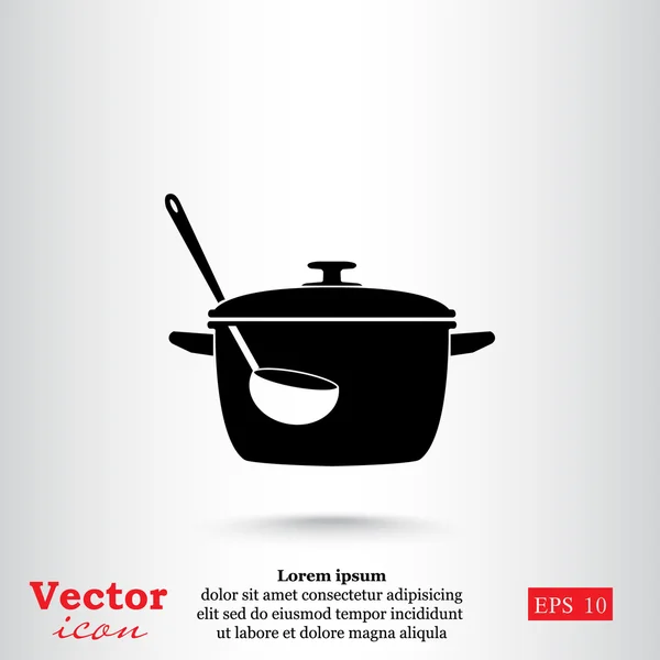 Plaque de cuisson et icône louche — Image vectorielle