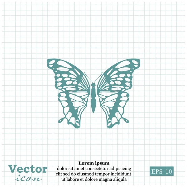 Ícone de borboleta voadora — Vetor de Stock