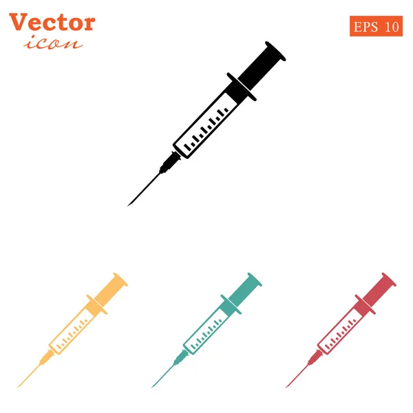 Medical syringe, vaccination icon — Stock Vector