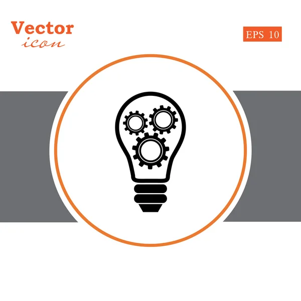 Lampa med kugghjul ikon — Stock vektor