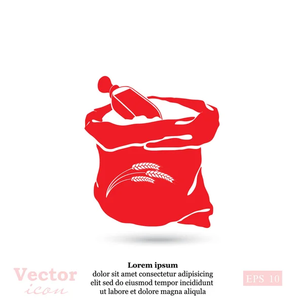 Saco de harina icono — Vector de stock
